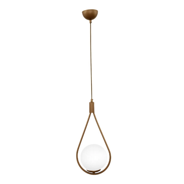 Φωτιστικό οροφής Shemesh E27 μεταλλικό μονόφωτο χρώμα χρυσό ματ 20x20x85εκ.