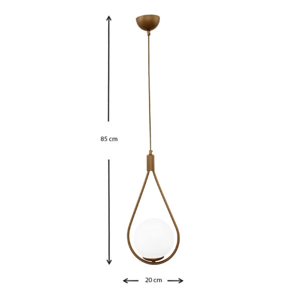 Φωτιστικό οροφής Shemesh E27 μεταλλικό μονόφωτο χρώμα χρυσό ματ 20x20x85εκ.