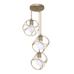 Φωτιστικό οροφής Lusita E27 μεταλλικό τρίφωτο χρώμα χρυσό 35x35x90εκ.