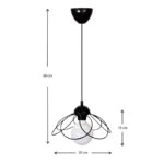 Φωτιστικό οροφής Zufash E14 μεταλλικό μονόφωτο χρώμα μαύρο 25x25x60εκ.