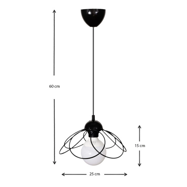 Φωτιστικό οροφής Zufash E14 μεταλλικό μονόφωτο χρώμα μαύρο 25x25x60εκ.