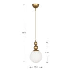 Φωτιστικό οροφής Latona E27 μεταλλικό μονόφωτο χρώμα χρυσό 15x15x70εκ.