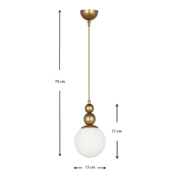 Φωτιστικό οροφής Latona E27 μεταλλικό μονόφωτο χρώμα χρυσό 15x15x70εκ.