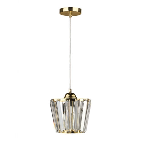 Φωτιστικό οροφής Neva E27 γυάλινο μονόφωτο χρώμα χρυσό 20x20x70εκ.