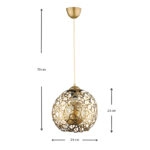 Φωτιστικό οροφής Dominico E27 μεταλλικό μονόφωτο χρώμα χρυσό 24x24x70εκ.