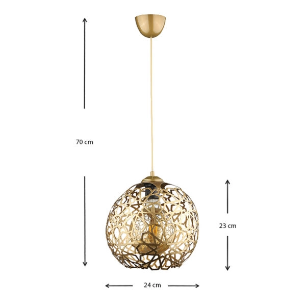 Φωτιστικό οροφής Dominico E27 μεταλλικό μονόφωτο χρώμα χρυσό 24x24x70εκ.