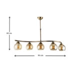 Φωτιστικό οροφής Larissa Megapap E27 μεταλλικό πεντάφωτο χρώμα μπρονζέ 90x25x60εκ.