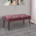 Σκαμπώ - ταμπουρέ Isabelle  υφασμάτινο χρώμα μωβ 96x41x44εκ.