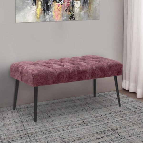 Σκαμπώ - ταμπουρέ Isabelle  υφασμάτινο χρώμα μωβ 96x41x44εκ.