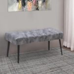 Σκαμπώ - ταμπουρέ Isabelle  υφασμάτινο χρώμα γκρι 96x41x44εκ.
