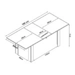 Τραπέζι Arturo  μελαμίνης επεκτεινόμενο χρώμα wenge 138/178x80x74εκ.