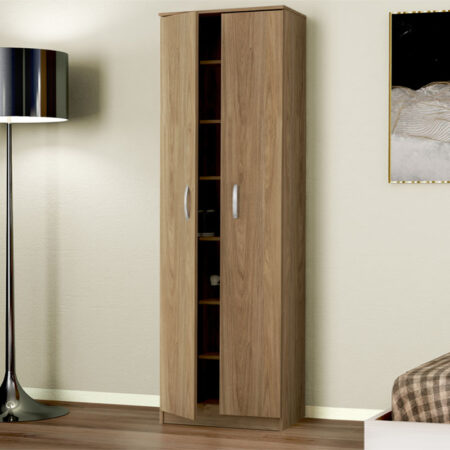Παπουτσοθήκη μελαμίνης Renzo 21 ζευγών χρώμα honey oak 60x33x192εκ.