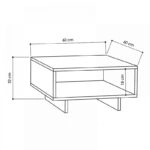 Τραπεζάκι σαλονιού Hola μελαμίνης χρώμα φυσικό οξιάς - ανθρακί 60x60x32εκ.