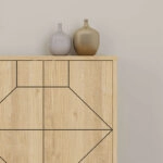 Μπουφές μελαμίνης Dune  χρώμα φυσικό οξιάς 184x35x77,4εκ.