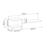 Ραφιέρα τοίχου Fork 2 τεμαχίων από μελαμίνη χρώμα λευκό 75x19,5x18εκ.