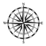 Διακοσμητικό τοίχου Compass  μεταλλικό χρώμα μαύρο 45x2x45εκ.