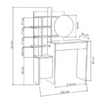 Τουαλέτα με καθρέπτη Mup  από μελαμίνη χρώμα λευκό - φυσικό οξιάς 105x35x151εκ.
