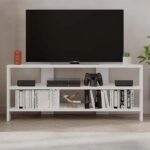 Έπιπλο τηλεόρασης γωνιακό Thales μελαμίνης χρώμα λευκό 110x36x45εκ.