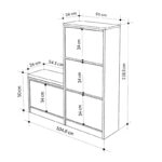 Παπουτσοθήκη μελαμίνης Dude  χρώμα λευκό 104,8x26x118,5εκ.