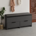 Παπουτσοθήκη Cove χρώμα ανθρακί 106x34x51,5εκ.