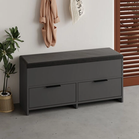 Παπουτσοθήκη Cove χρώμα ανθρακί 106x34x51,5εκ.