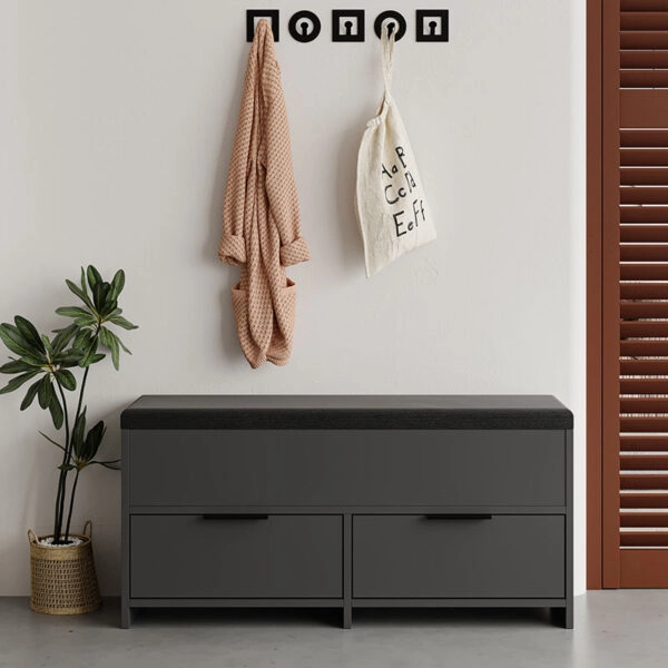 Παπουτσοθήκη Cove χρώμα ανθρακί 106x34x51,5εκ.