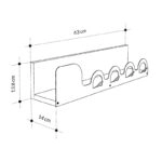 Κρεμάστρα τοίχου Liora χρώμα sapphire oak 63x14x14εκ.