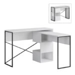 Γραφείο εργασίας πολυμορφικό Badau χρώμα λευκό 110x37,2x77εκ.