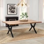 Τραπέζι Walter Mdf - μεταλλικό χρώμα ακακίας 200x100x75εκ.