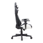 Καρέκλα γραφείου Gaming Alonso από τεχνόδερμα χρώμα λευκό - μαύρο 67x70x125/135 εκ.