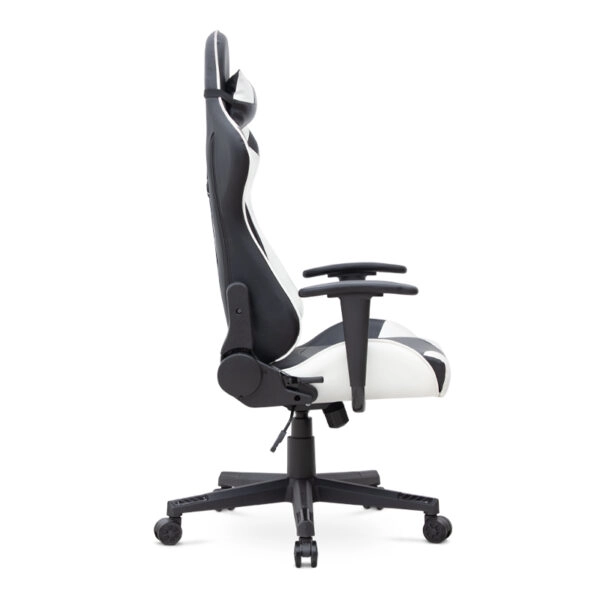 Καρέκλα γραφείου Gaming Alonso από τεχνόδερμα χρώμα λευκό - μαύρο 67x70x125/135 εκ.