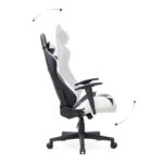 Καρέκλα γραφείου Gaming Alonso από τεχνόδερμα χρώμα λευκό - μαύρο 67x70x125/135 εκ.