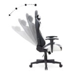 Καρέκλα γραφείου Gaming Alonso από τεχνόδερμα χρώμα λευκό - μαύρο 67x70x125/135 εκ.