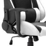 Καρέκλα γραφείου Gaming Alonso από τεχνόδερμα χρώμα λευκό - μαύρο 67x70x125/135 εκ.