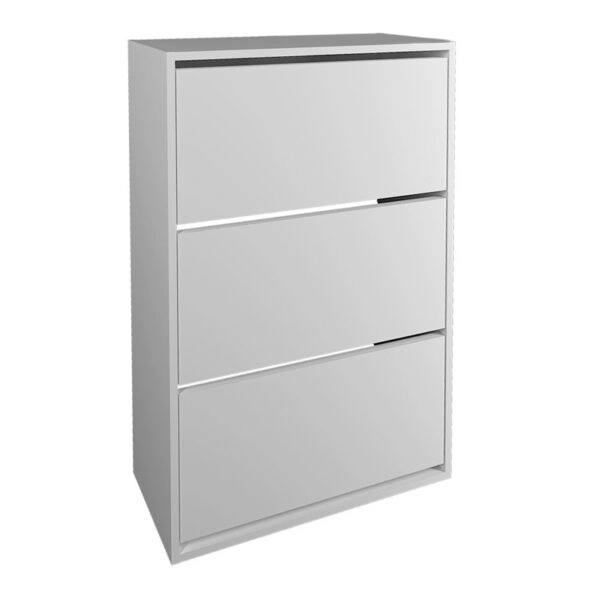 Παπουτσοθήκη μελαμίνης Nave 18 ζευγών χρώμα λευκό 73,6x24x110εκ.