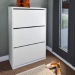 Παπουτσοθήκη μελαμίνης Nave 18 ζευγών χρώμα λευκό 73,6x24x110εκ.