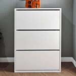 Παπουτσοθήκη μελαμίνης Nave 18 ζευγών χρώμα λευκό 73,6x24x110εκ.