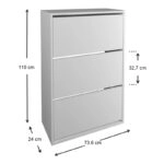 Παπουτσοθήκη μελαμίνης Nave 18 ζευγών χρώμα λευκό 73,6x24x110εκ.