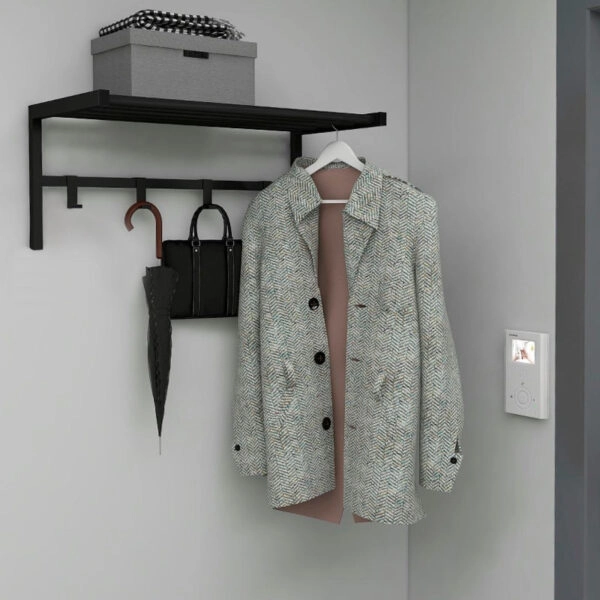 Κρεμάστρα τοίχου Ofred  μεταλλική χρώμα μαύρο 69x34x32,5εκ.