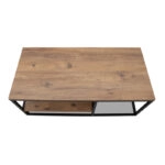 Τραπεζάκι σαλονιού Kane μεταλλικό - μελαμίνης χρώμα pine oak 106x50x42εκ.