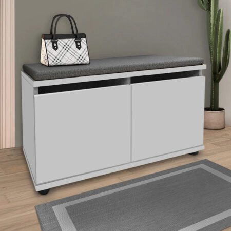 Παπουτσοθήκη μελαμίνης Twain 8 ζευγών χρώμα λευκό 80x35x42εκ.