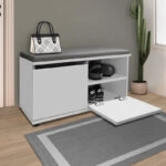 Παπουτσοθήκη μελαμίνης Twain 8 ζευγών χρώμα λευκό 80x35x42εκ.