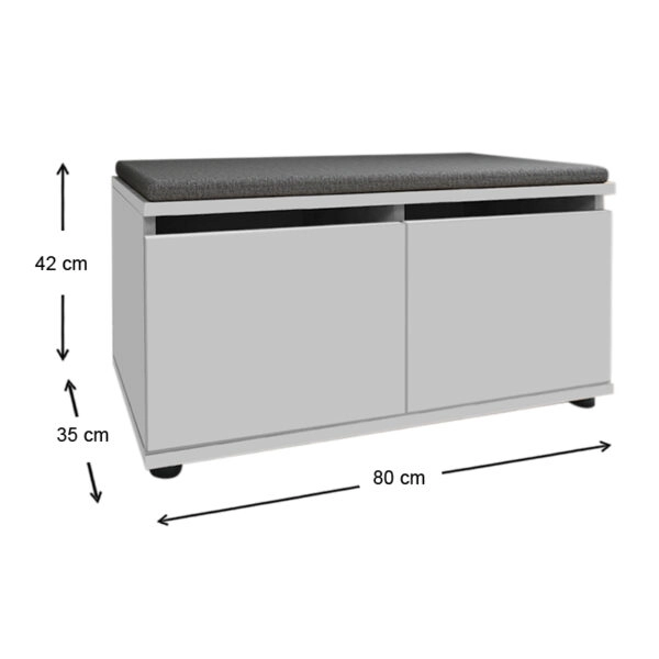 Παπουτσοθήκη μελαμίνης Twain 8 ζευγών χρώμα λευκό 80x35x42εκ.