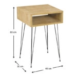 Κομοδίνο μελαμίνης Scott  χρώμα sapphire oak 40x30x60εκ.