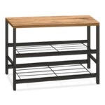 Παπουτσοθήκη Dalia 6 ζευγών μεταλλική - μελαμίνης χρώμα μαύρο - pine oak 65x30x45εκ.