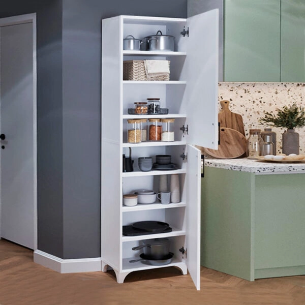 Ντουλάπι κουζίνας/μπάνιου Charlie χρώμα λευκό 49x31,8x173,9εκ.