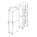 Ντουλάπι κουζίνας/μπάνιου Charlie χρώμα λευκό 49x31,8x173,9εκ.
