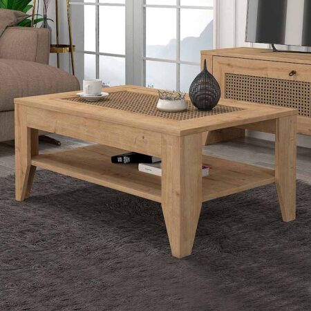 Τραπεζάκι σαλονιού Madura από μελαμίνη χρώμα sapphire oak 90x60x40εκ.