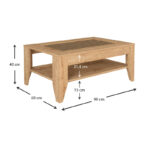 Τραπεζάκι σαλονιού Madura  από μελαμίνη χρώμα sapphire oak 90x60x40εκ.