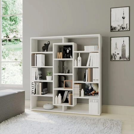 Βιβλιοθήκη μελαμίνης Ample χρώμα λευκό 125x22x135,7εκ.